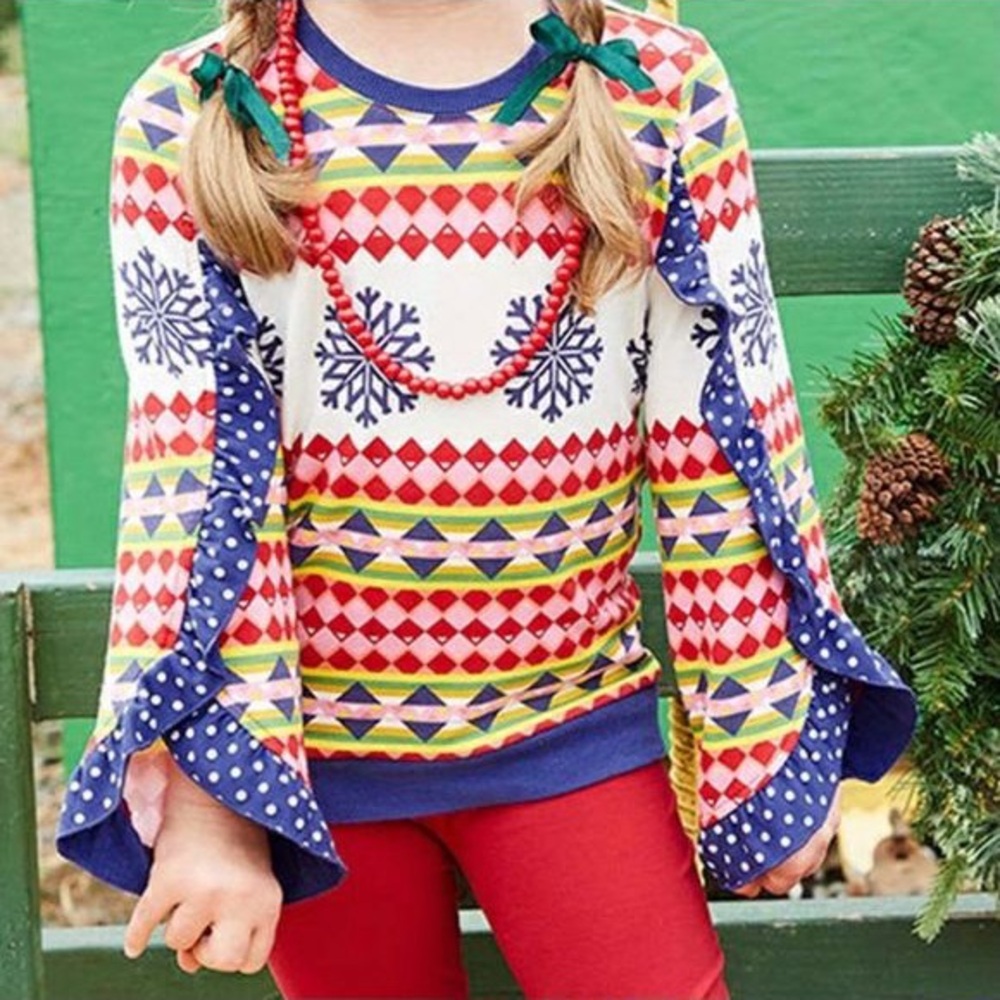 Matilda Jane Snowflake top size 6 bell sleeves